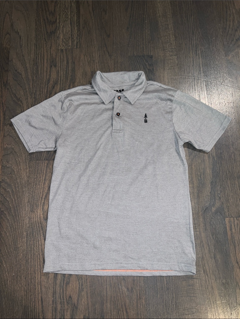 Boys BASS Outdoor Light Gray Polo Shirt - Casual Short Sleeve Size M (10/12)